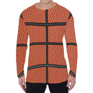 Basketball Ball Print Men's Long Sleeve T-Shirt