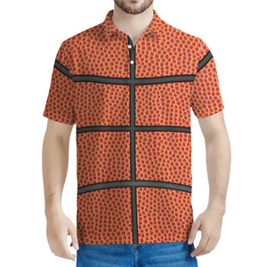 Basketball Ball Print Men's Polo Shirt