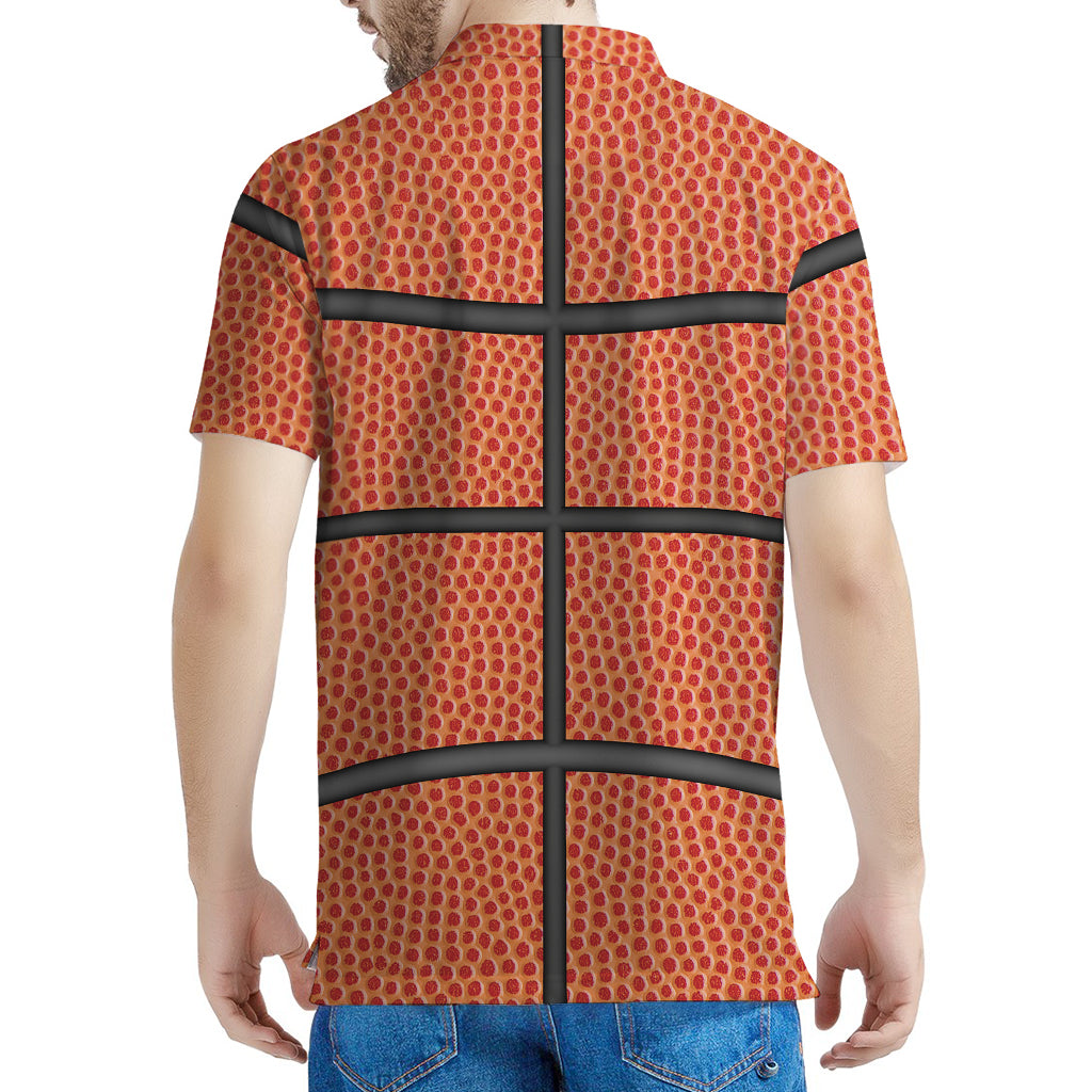 Basketball Ball Print Men's Polo Shirt
