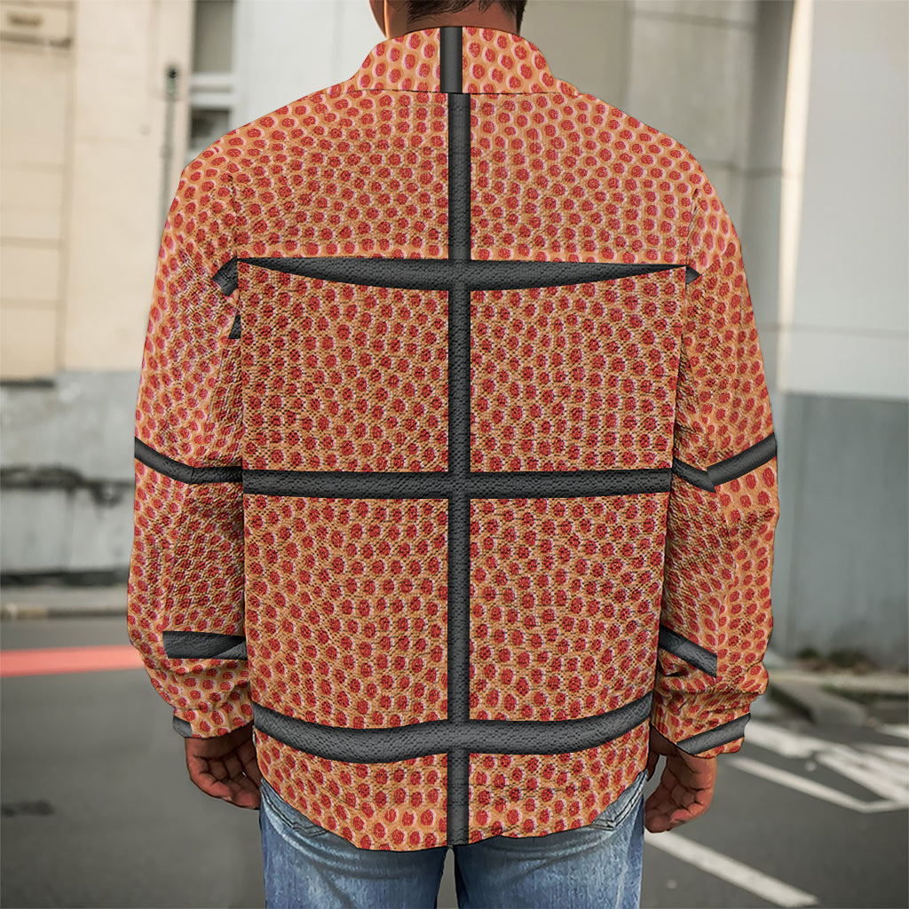 Basketball Ball Print Men's Shirt Jacket