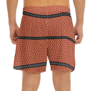 Basketball Ball Print Men's Split Running Shorts