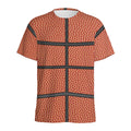 Basketball Ball Print Men's Athletic T-Shirt