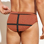 Basketball Ball Print Men's Swim Briefs