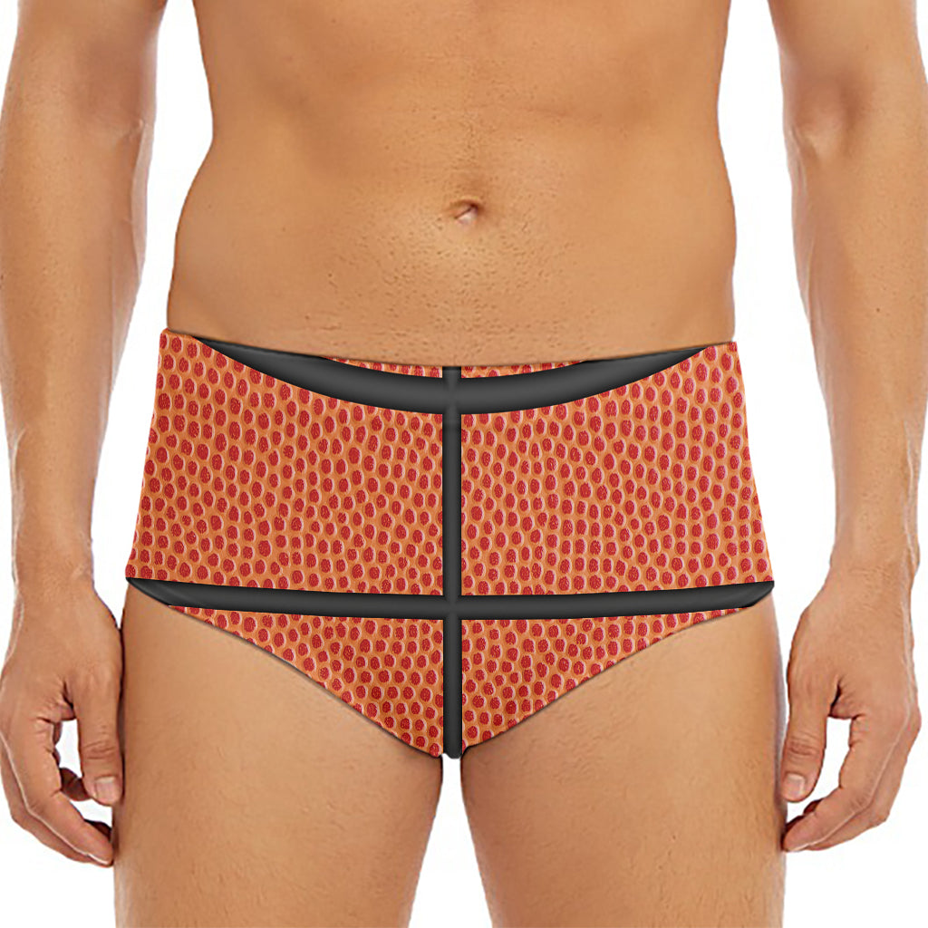 Basketball Ball Print Men's Triangle Swim Briefs