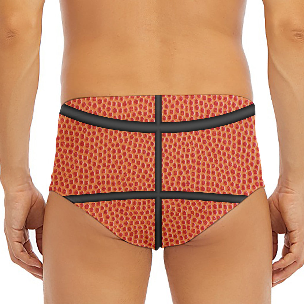 Basketball Ball Print Men's Triangle Swim Briefs