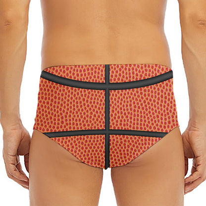 Basketball Ball Print Men's Triangle Swim Briefs