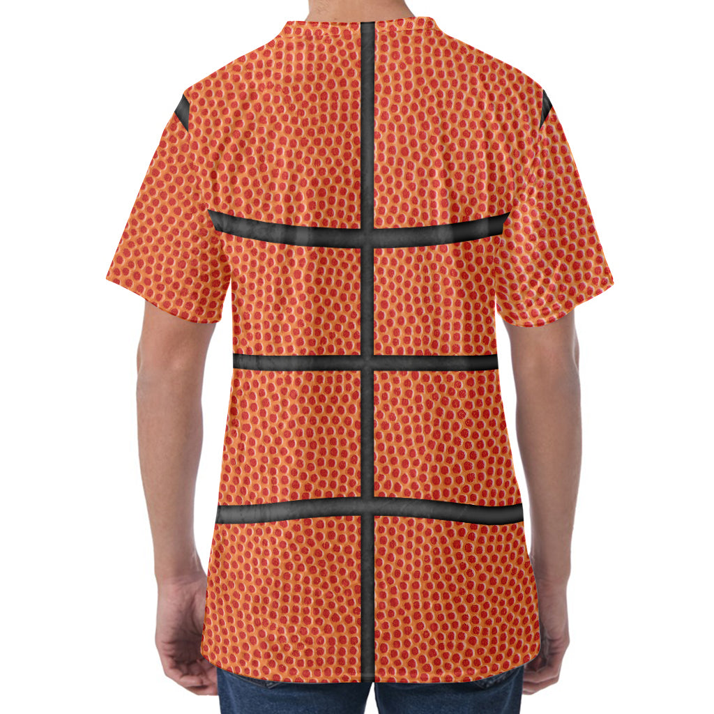 Basketball Ball Print Men's Velvet T-Shirt