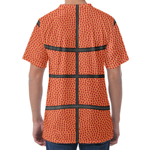 Basketball Ball Print Men's Velvet T-Shirt