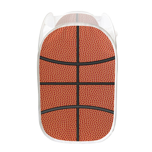 Basketball Ball Print Mesh Laundry Hamper