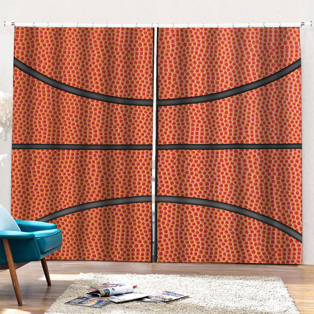 Basketball Ball Print Pencil Pleat Curtains