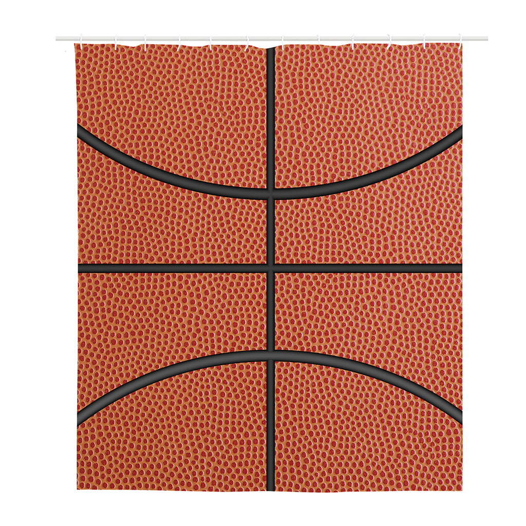 Basketball Ball Print Polyester Shower Curtain