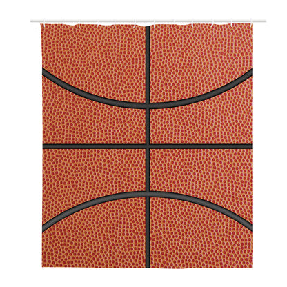 Basketball Ball Print Polyester Shower Curtain