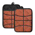 Basketball Ball Print Pot Holders With Pocket