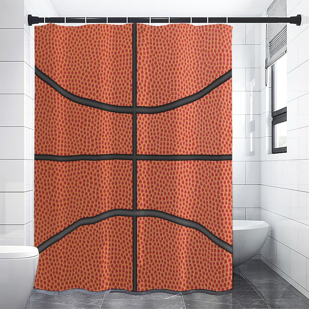 Basketball Ball Print Premium Shower Curtain