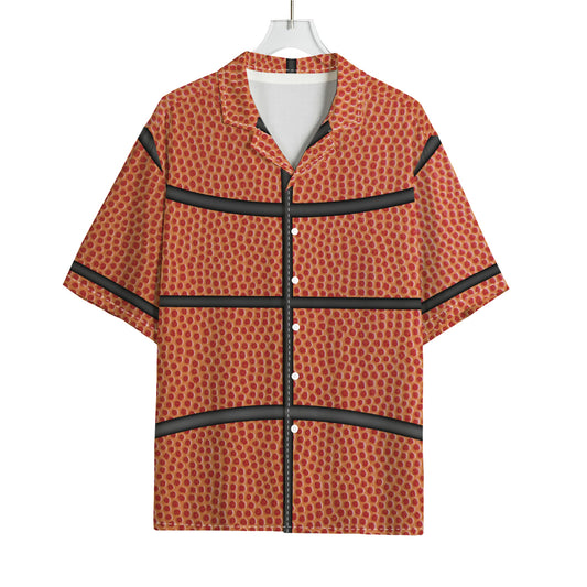 Basketball Ball Print Rayon Hawaiian Shirt
