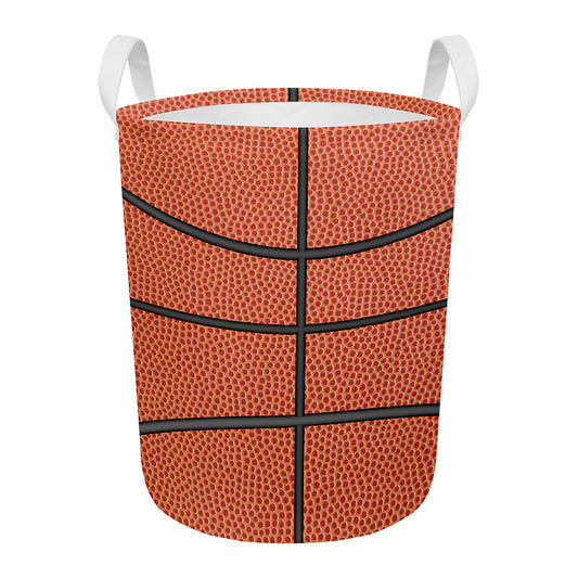 Basketball Ball Print Round Laundry Basket