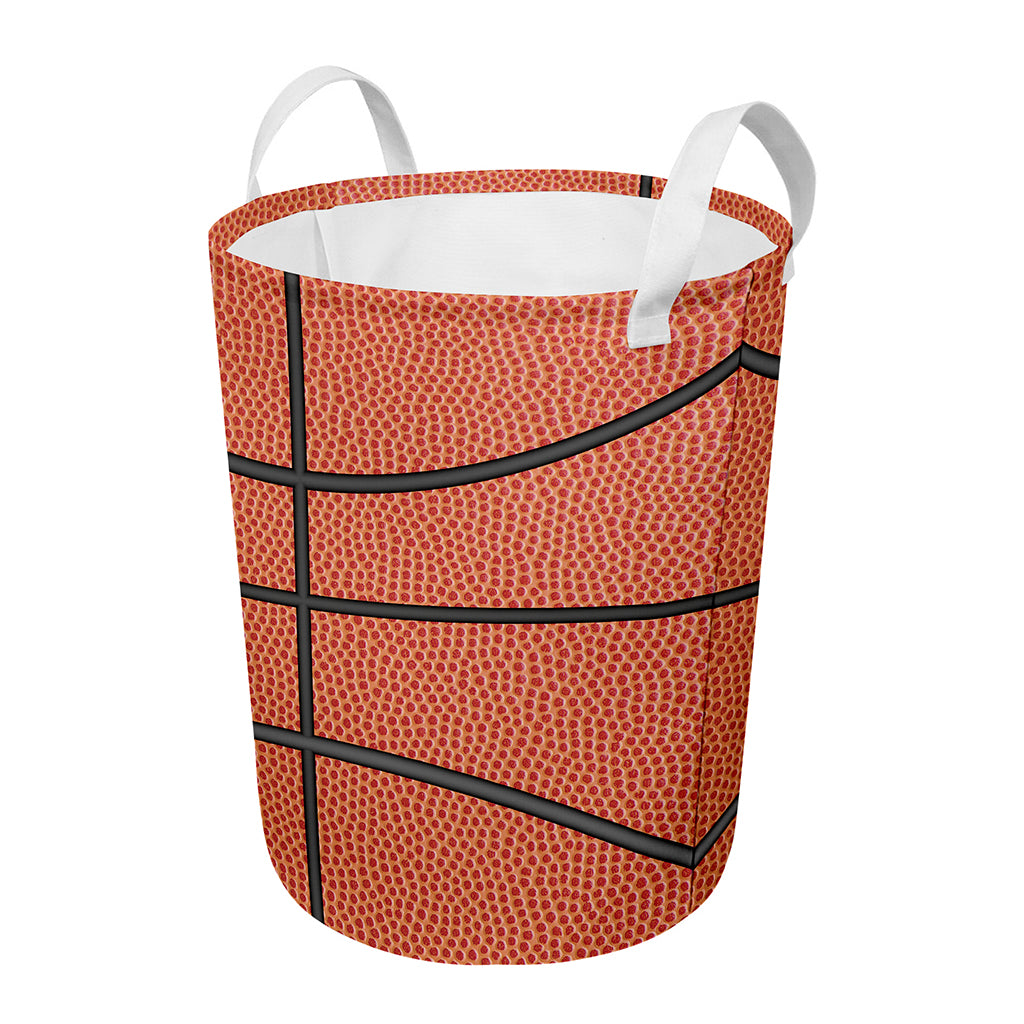 Basketball Ball Print Round Laundry Basket