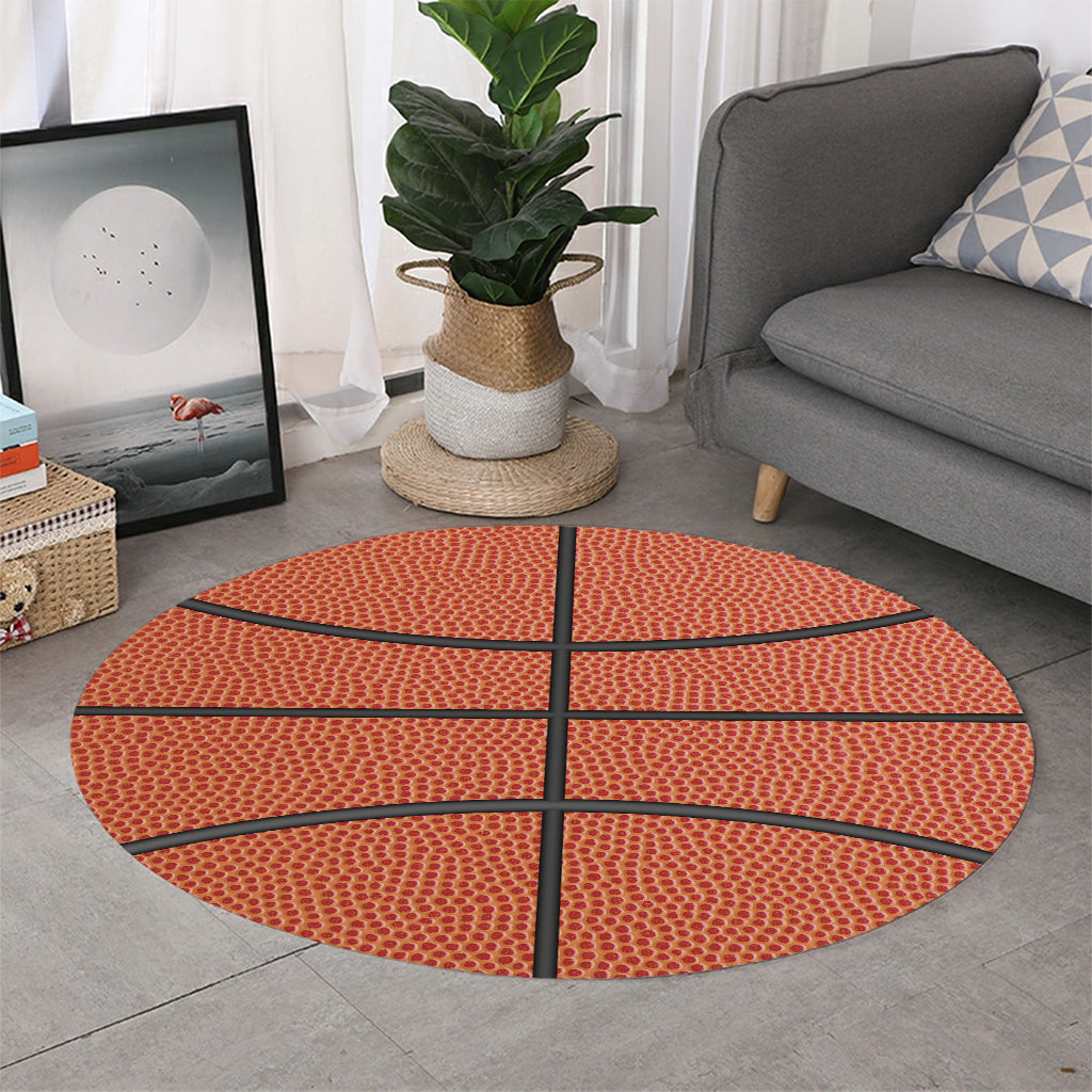 Basketball Ball Print Round Rug