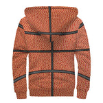 Basketball Ball Print Sherpa Lined Zip Up Hoodie