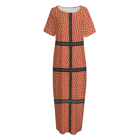 Basketball Ball Print Short Sleeve Long Nightdress