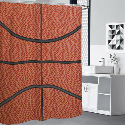 Basketball Ball Print Shower Curtain