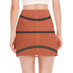 Basketball Ball Print Side Slit Mini Skirt