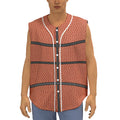 Basketball Ball Print Sleeveless Baseball Jersey
