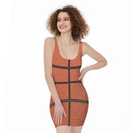 Basketball Ball Print Sleeveless Bodycon Dress