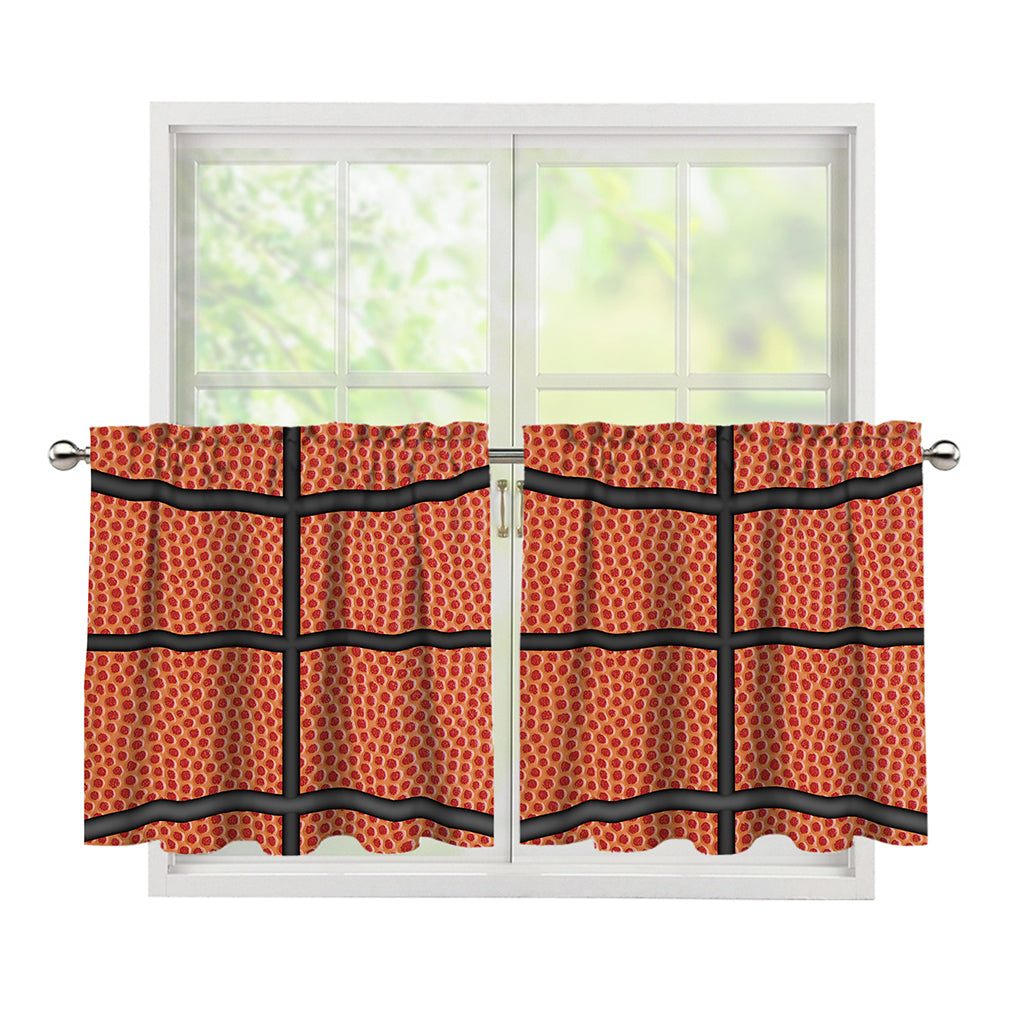Basketball Ball Print Tier Curtains