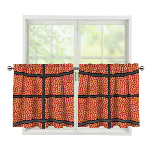 Basketball Ball Print Tier Curtains