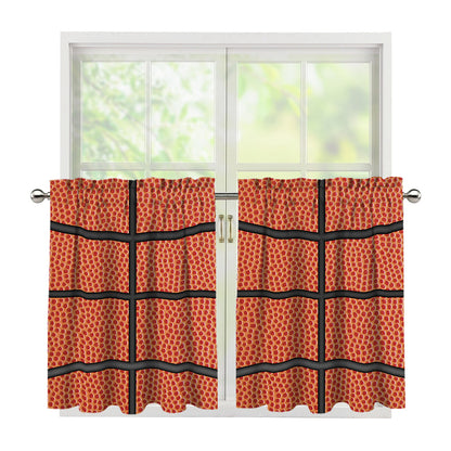 Basketball Ball Print Tier Curtains