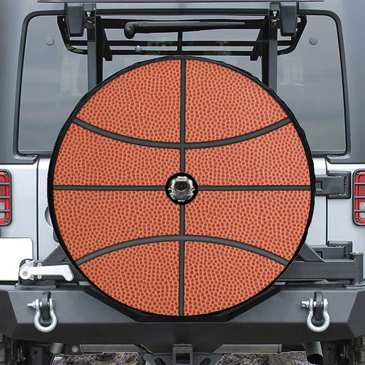Basketball Ball Print Tire Cover With Camera Hole