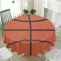 Basketball Ball Print Waterproof Round Tablecloth