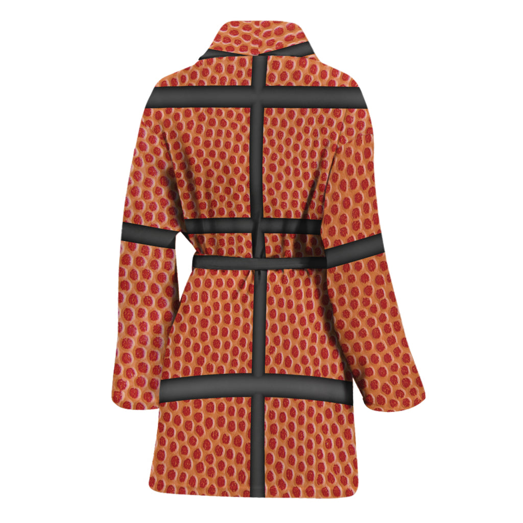 Basketball Ball Print Women's Bathrobe