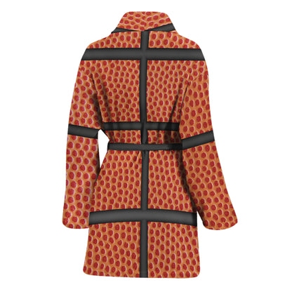 Basketball Ball Print Women's Bathrobe