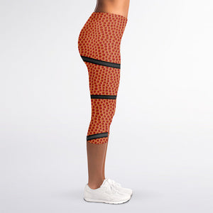 Basketball Ball Print Women's Capri Leggings