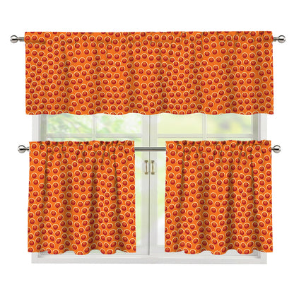 Basketball Bumps Print 3 Piece Kitchen Curtains