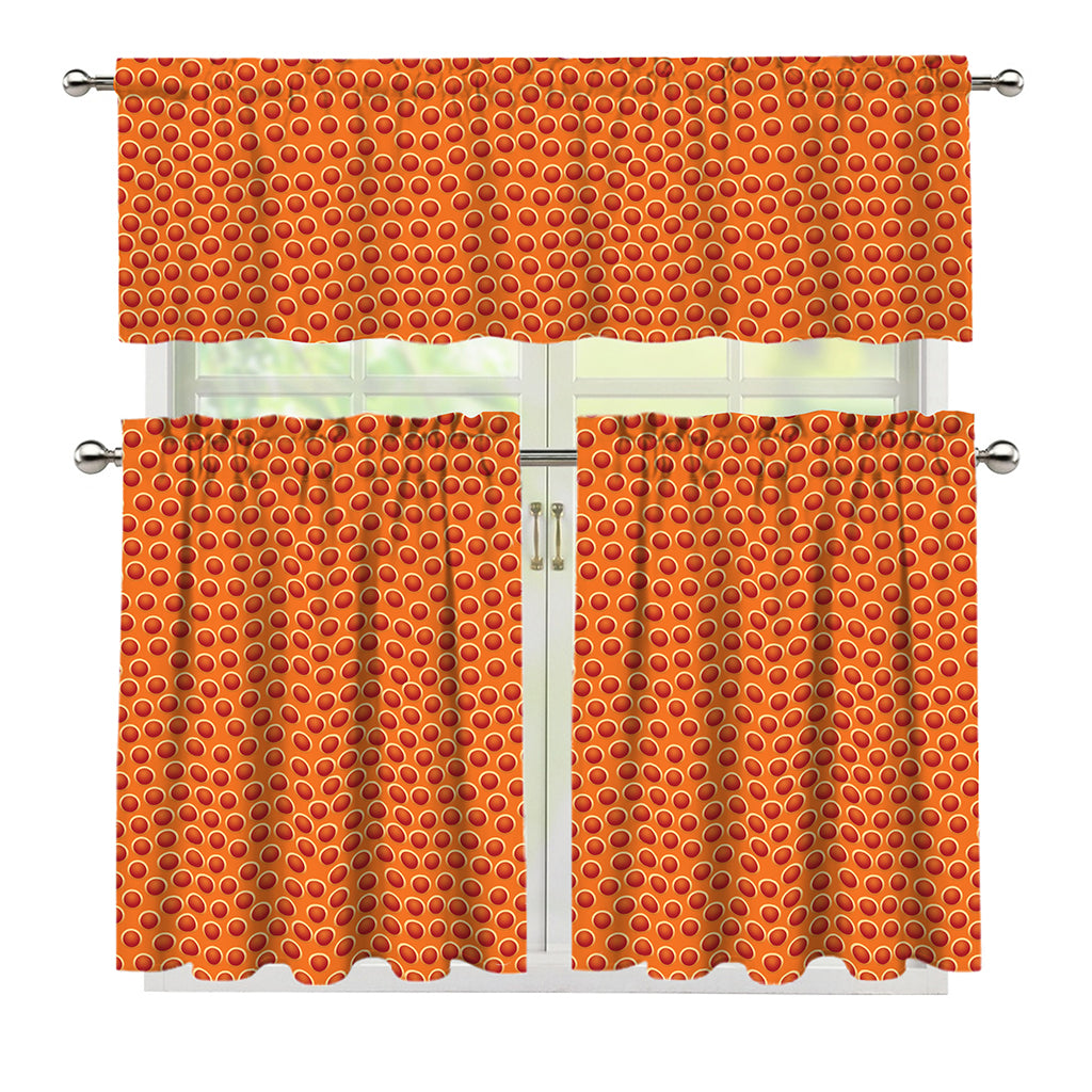 Basketball Bumps Print 3 Piece Kitchen Curtains