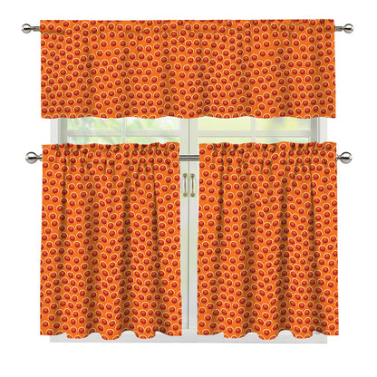 Basketball Bumps Print 3 Piece Kitchen Curtains