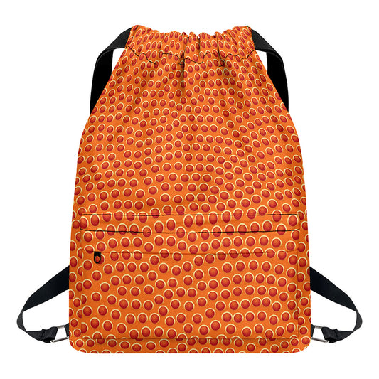 Basketball Bumps Print Drawstring Backpack