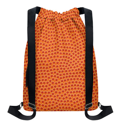 Basketball Bumps Print Drawstring Backpack