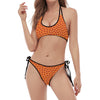 Basketball Bumps Print Halter Scoop Tie Side Bikini