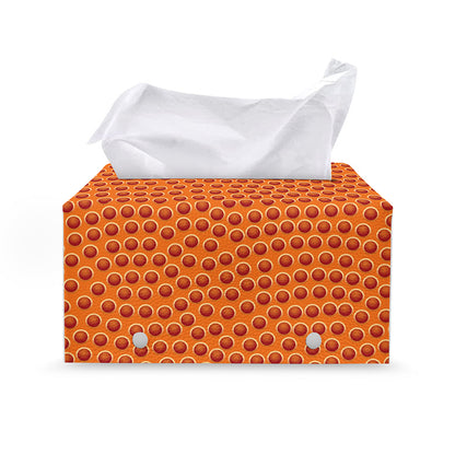 Basketball Bumps Print Leather Tissue Box Cover