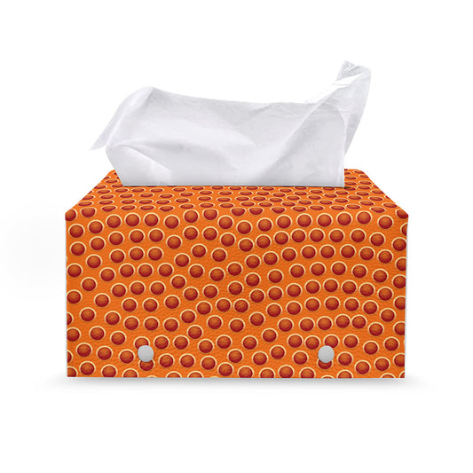 Basketball Bumps Print Leather Tissue Box Cover