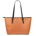 Basketball Bumps Print Leather Tote Bag With Zipper