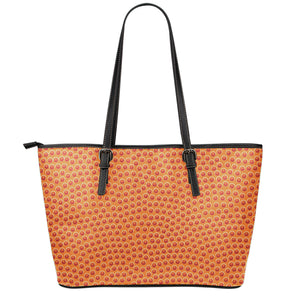 Basketball Bumps Print Leather Tote Bag