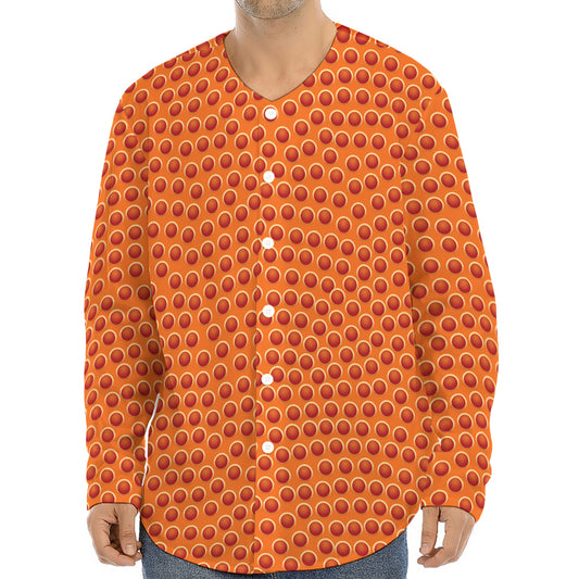 Basketball Bumps Print Long Sleeve Baseball Jersey