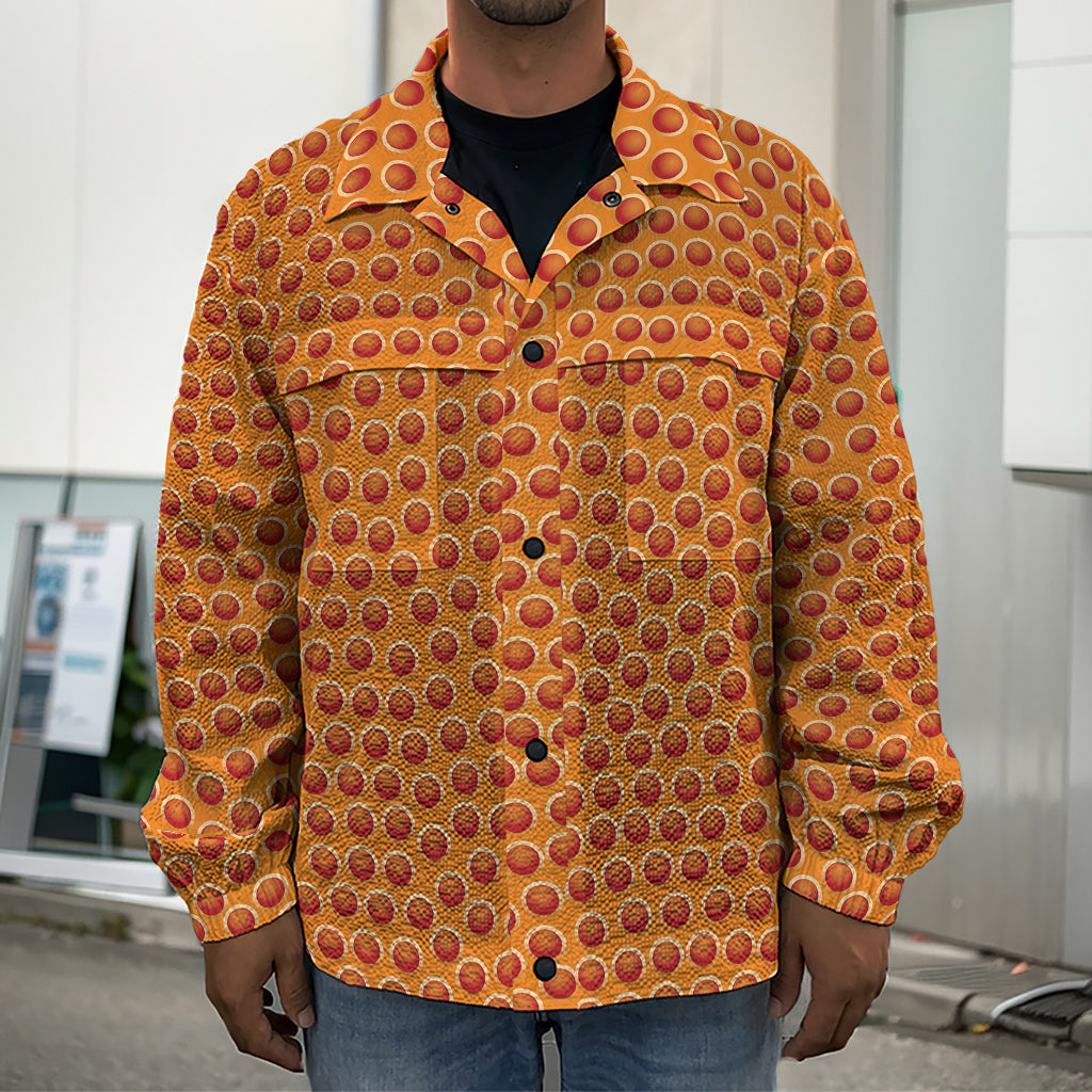 Basketball Bumps Print Men's Shirt Jacket