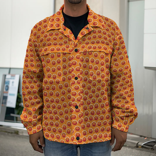 Basketball Bumps Print Men's Shirt Jacket