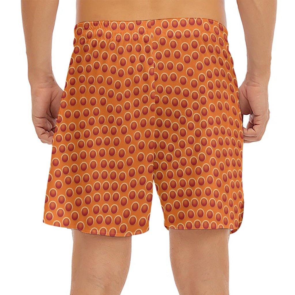 Basketball Bumps Print Men's Split Running Shorts